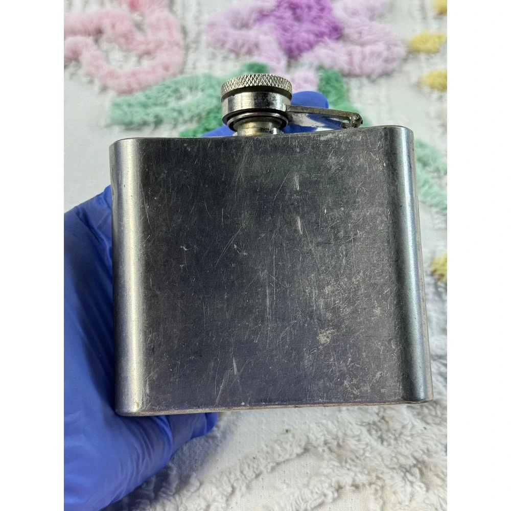 Vintage Fairy Etched Stainless Steel Hip Flask 5oz Silver Y2K Whimsigoth Pocket